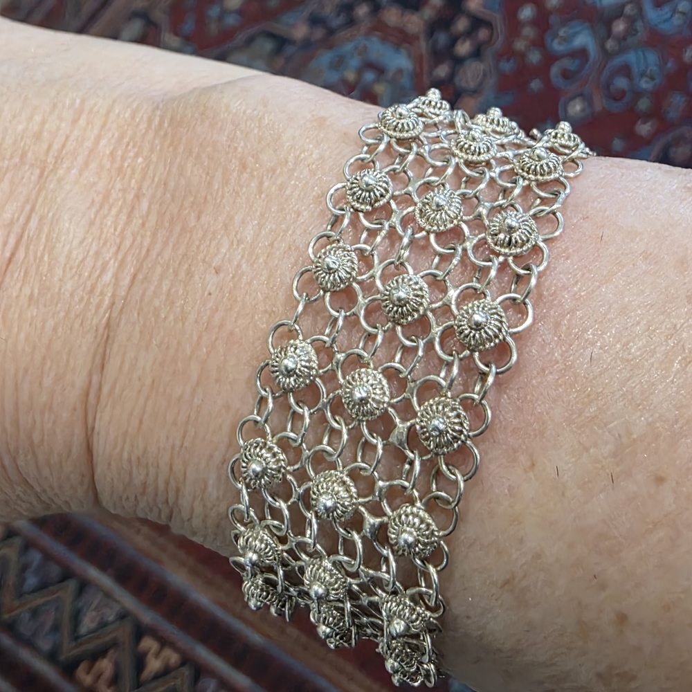 Intricate Silver Mesh Bracelet